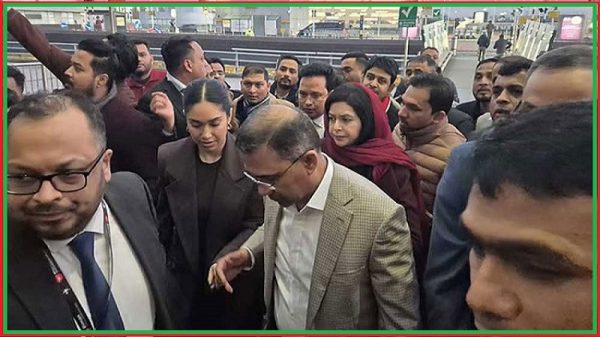 লন্ডনের হিথ্রো বিমানবন্দরে সপরিবারে তারেক রহমান