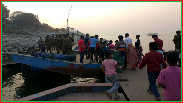 দৌলতদিয়ায় জুয়ার টাকা ভাগাভাগি করতে গিয়ে ফেরি থেকে পড়ে একজন যুবক নিখোঁজ