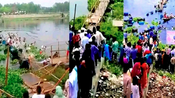 দেওয়ানগঞ্জ মডেল থানার সামনে ভাসমান ড্রামসেতু ধসে ৫ শিশুর মৃত্যু, জানাযা ও দাফন সম্পন্ন