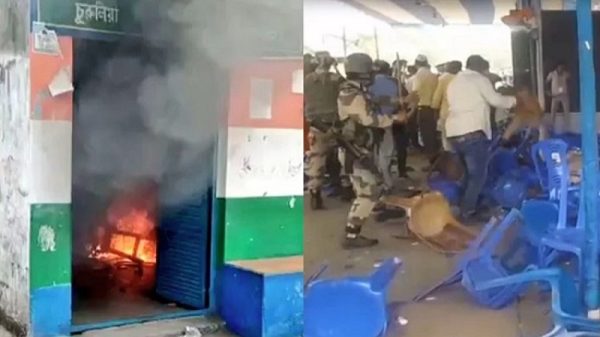পশ্চিমবঙ্গের বিভিন্ন স্থানে তৃণমূল কার্যালয়ে হামলা-আগুন