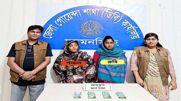 ময়মনসিংহে জাল নোটসহ চক্রের ২ নারী সদস্য গ্রেফতার