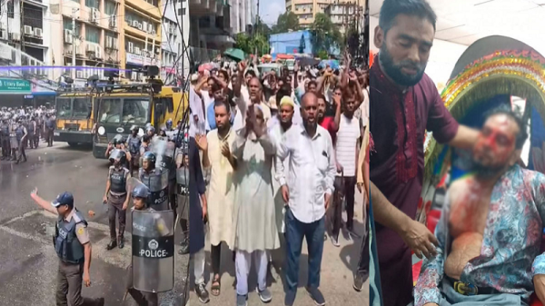 মতিঝিলে ইসলামী ব্যাংকের সামনে রণক্ষেত্র, পুলিশের লাঠিচার্জ