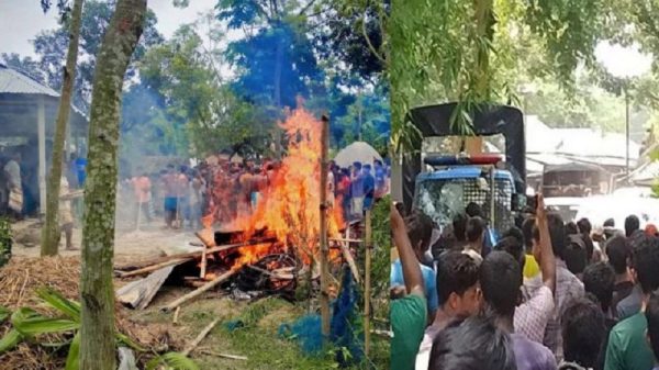 শিশু ধর্ষণের পর হত্যা: অভিযুক্তের বাড়ি ও প্রশাসনের গাড়ি ভাঙচুর, ওসি প্রত্যাহার