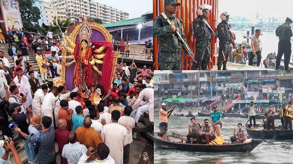 রাজধানীর ৩৩ পয়েন্টে প্রতিমা বিসর্জন, নিরাপত্তায় ১৬ হাজারের বেশি পুলিশ